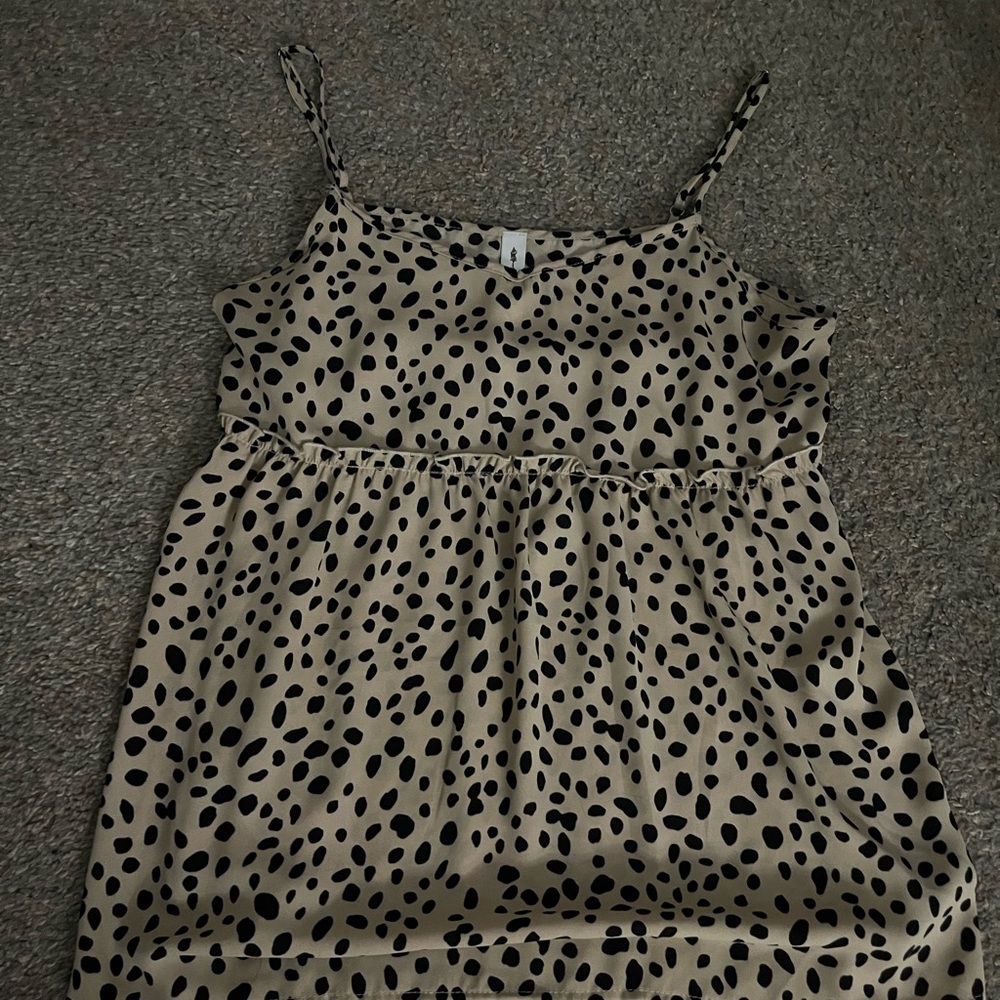 Vanilla Bay Black and Tan Animal Print Top